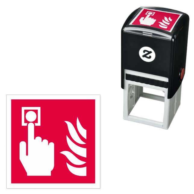 Fire Alarm Button Safety Sign Self-inking Stamp (In Situ)