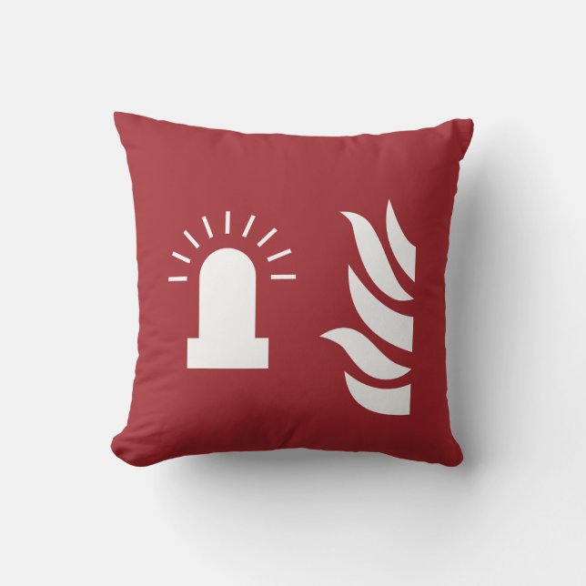 Fire Alarm Flashing Light Safety Sign Cushion (Front)