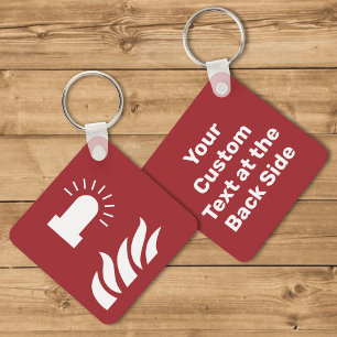 Fire Alarm Flashing Light Safety Sign Key Ring