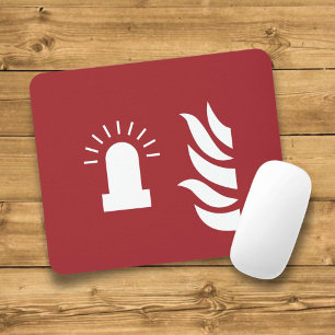 Fire Alarm Flashing Light Safety Sign Mouse Pad