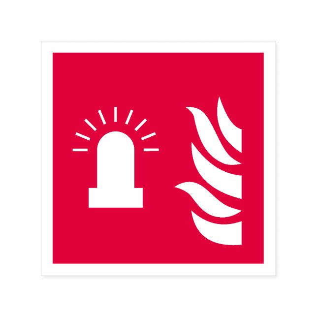 Fire Alarm Flashing Light Safety Sign Self-inking Stamp (Design)