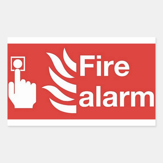 Fire Alarm Sign Rectangular Sticker (Front)
