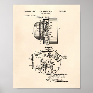 Fire Alarm System 1954 Patent Art - Old Peper Poster