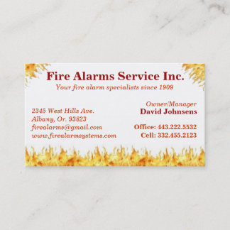 Fire alarm system repair extinguisher card