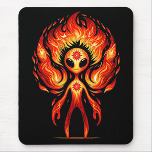 Fire Alien Mouse Pad