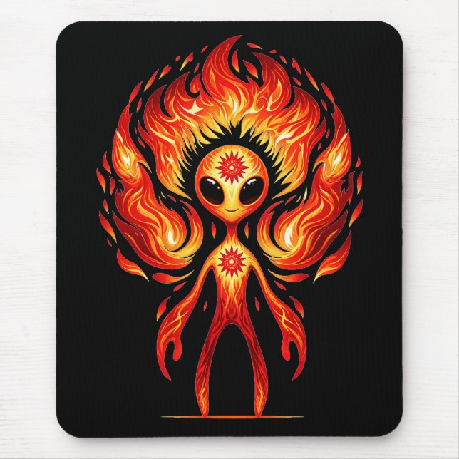 Fire Alien Mouse Pad (Front)