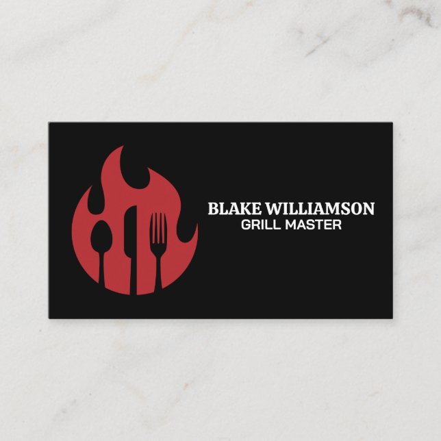 Fire and Dinnerware | Culinary Business Card (Front)