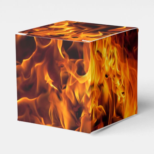 Fire and Flame Pattern Favour Box (Front Side)
