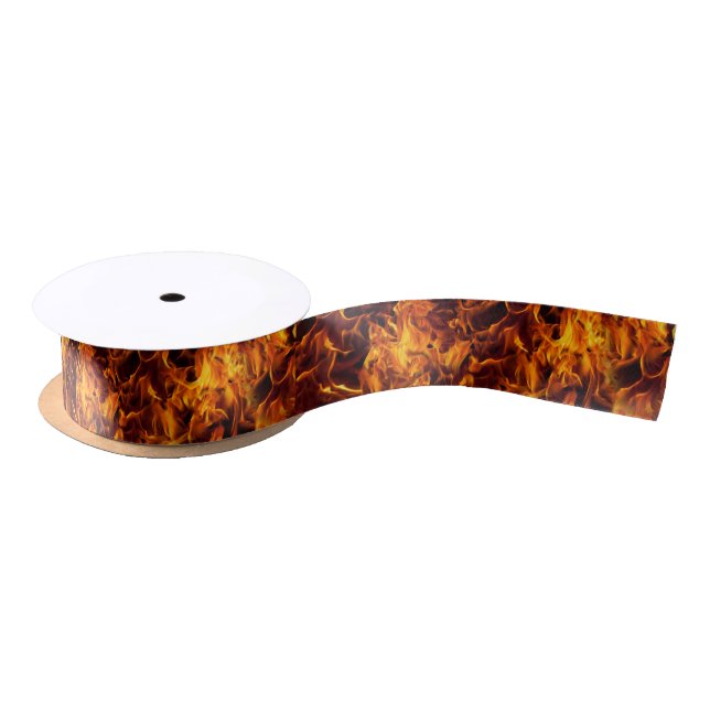 Fire and Flame Pattern Satin Ribbon (Spool)