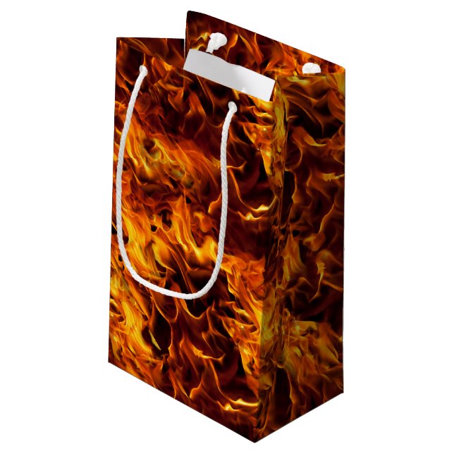 Fire and Flame Pattern Small Gift Bag (Back Angled)