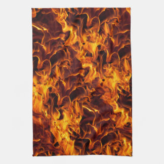Fire and Flame Pattern Tea Towel