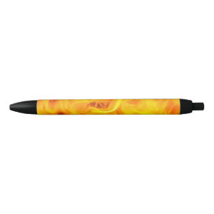 Fire and flames black ink pen
