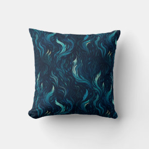 Fire and Flames - Blue Cushion