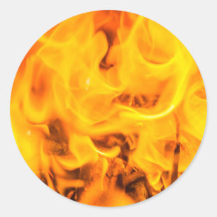 Fire and flames classic round sticker