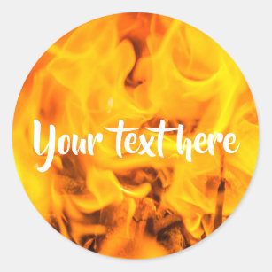 Fire and flames classic round sticker