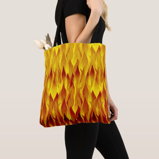 Fire and Flames Illustration Tote Bag (Close Up)