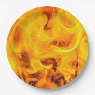 Fire and flames paper plate