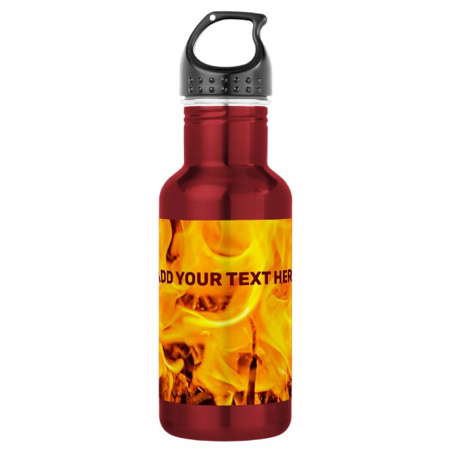 Fire And Flames Pattern 532 Ml Water Bottle (Front)