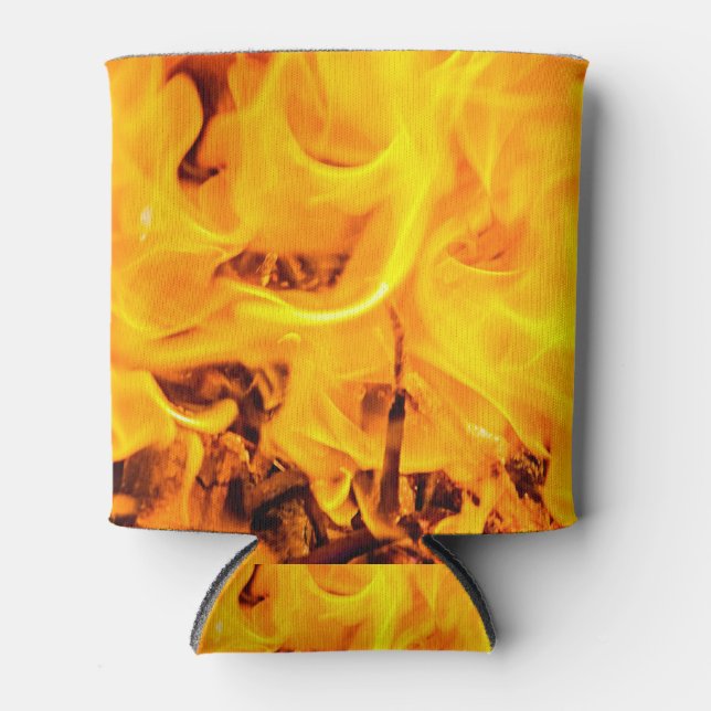 Fire And Flames Pattern Can Cooler (Front)