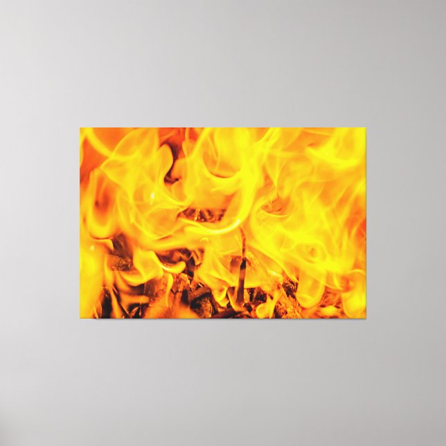 Fire And Flames Pattern Canvas Print (Front)