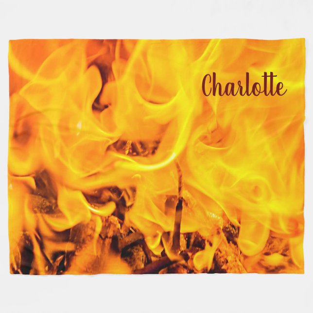 Fire And Flames Pattern Fleece Blanket (Front (Horizontal))