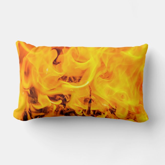 Fire And Flames Pattern Lumbar Cushion (Front)