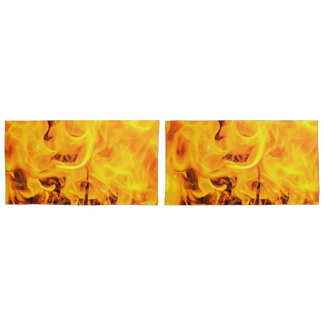 Fire And Flames Pattern Pillowcase (Front-Set)