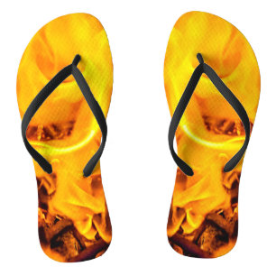 Fire And Flames Pattern Thongs