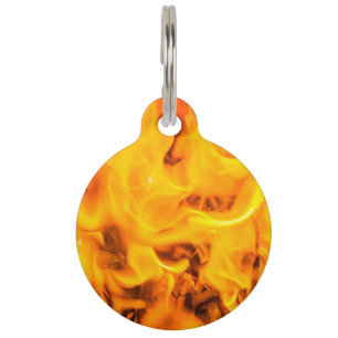 Fire and flames pet tag