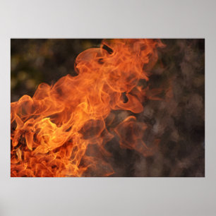 Fire and Flames Photographic Art Print Poster