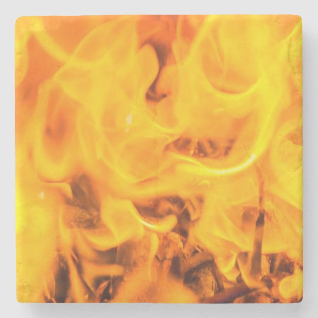 Fire and flames stone coaster (Front)