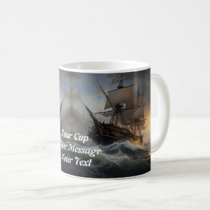 Fire and Foam: The English Warship of 1805 Coffee Mug