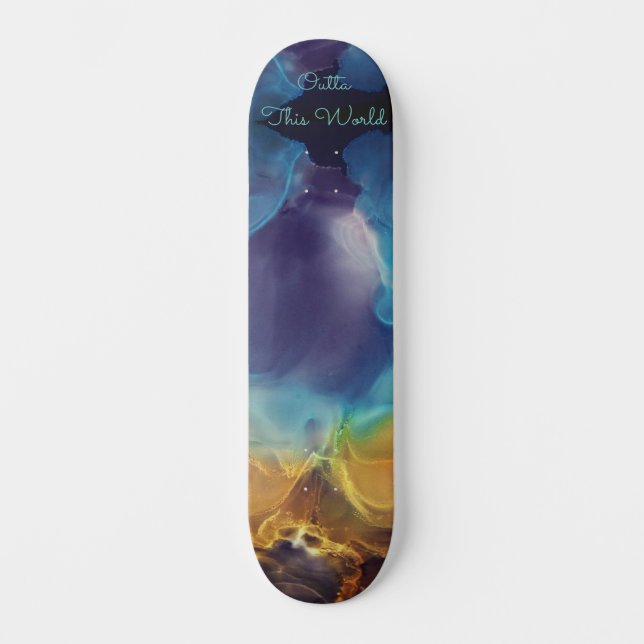 Fire and Ice abstract Nebula Skateboard (Front)