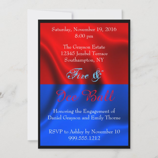 Fire and Ice Ball Invitations (Front)