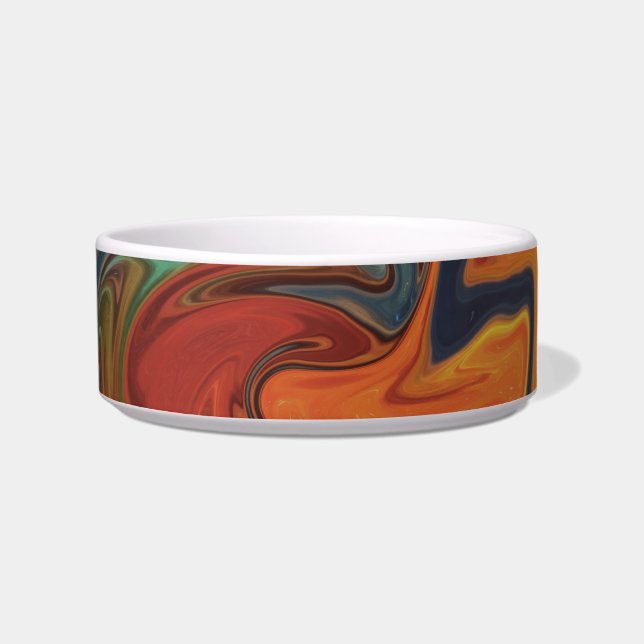 fire and ice cat food bowl  (Front)