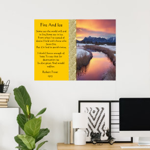 Fire And Ice Cold Frozen River Posters