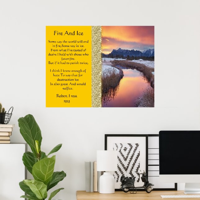 Fire And Ice Cold Frozen River Posters (Home Office)