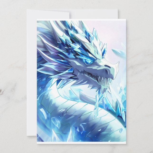 Fire and Ice Dragon Ai Art Invitation (Front)