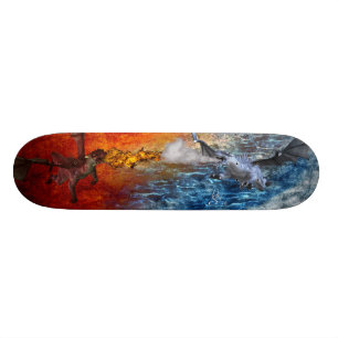 Fire And Ice Dragons Skateboard