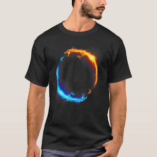 Fire and Ice Duelling Dragons Vaporwave T-Shirt