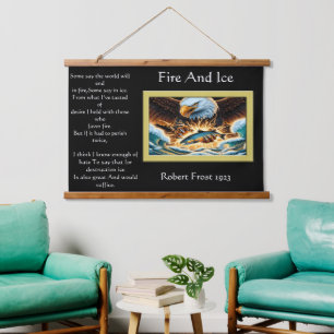 Fire And Ice Eagle Capturing Prey Hanging Tapestry