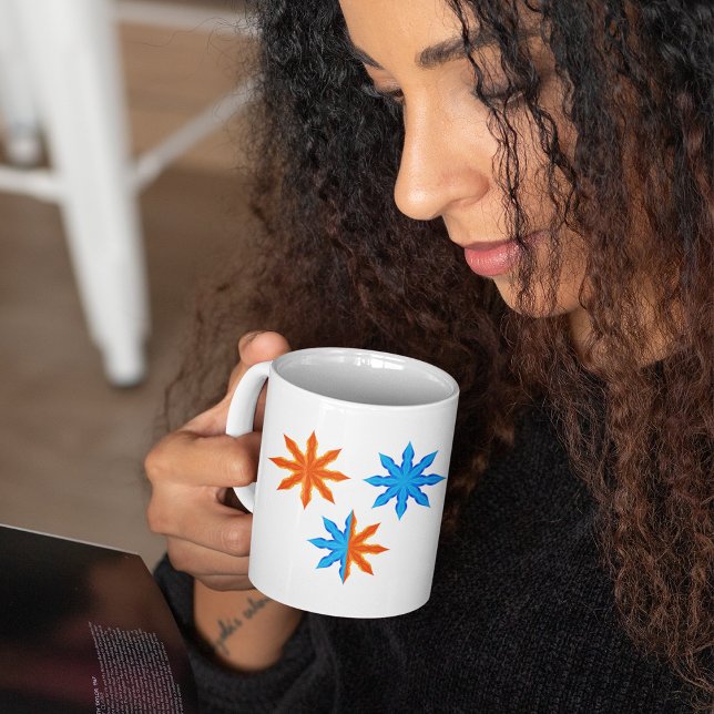 Fire and Ice Eight Point Stars Coffee Mug (Creator Uploaded)