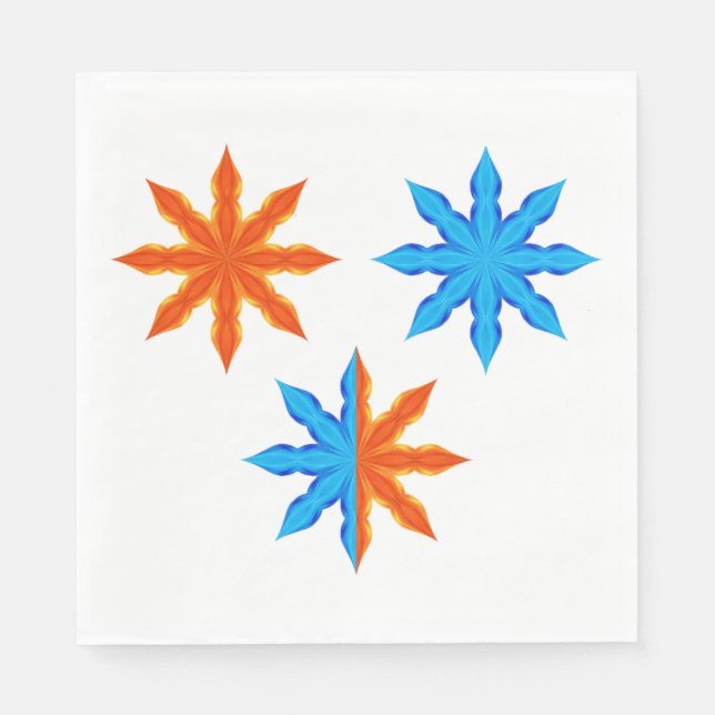 Fire and Ice Eight Point Stars Napkin (Front)