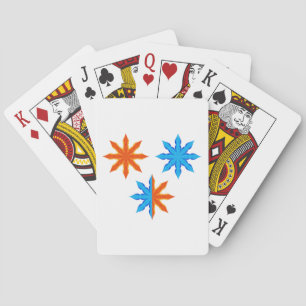 Fire and Ice Eight Point Stars Playing Cards