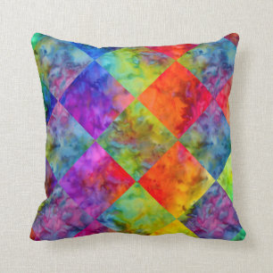 [Fire and Ice: Harlequin] BoHo Gypsy Tie-Dye Cushion