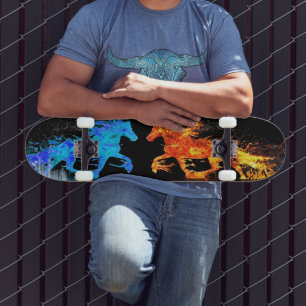 Fire and Ice Horses Dd Brand Skateboard