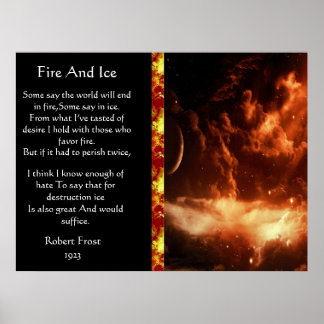 Fire And Ice Majestic Orange Space Posters