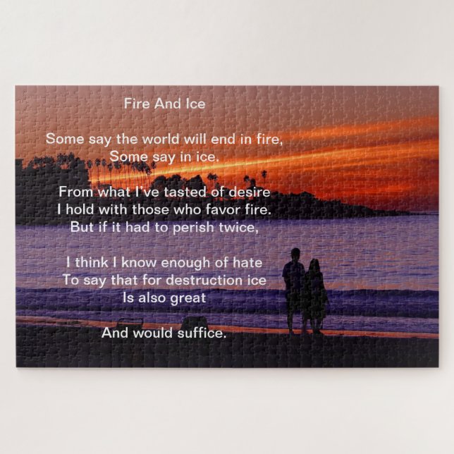 Fire And Ice Over A Burning Sunset Beach Jigsaw Puzzle (Horizontal)