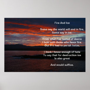 Fire And Ice Over A Burning Sunset Poster