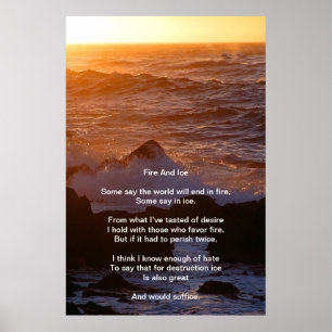 Fire And Ice Over A Orange Sunset Beach Poster